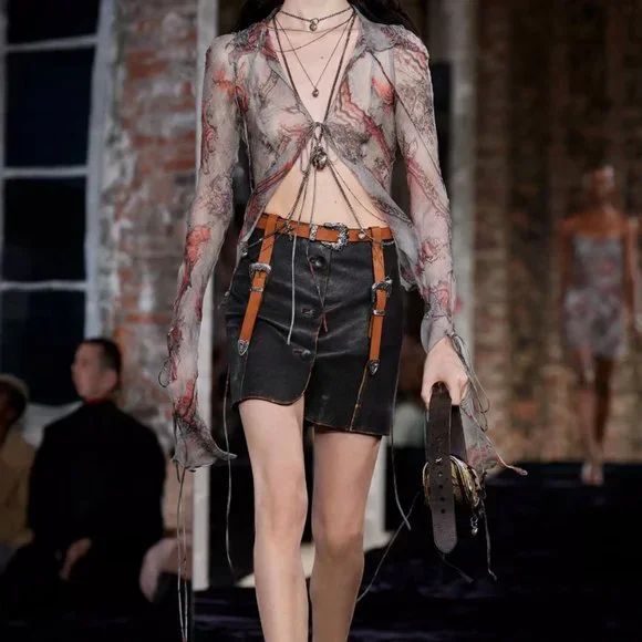 Acne Studios Leather Runway Skirt SS22 - Picture 2 of 10